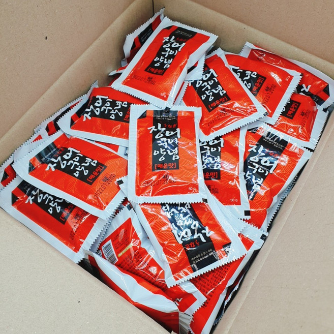 국내제조 푸른식품 장어구이양념소스(매운맛) 1박스(50g X 100개입)업소용 일회용양념, 50g, 1
