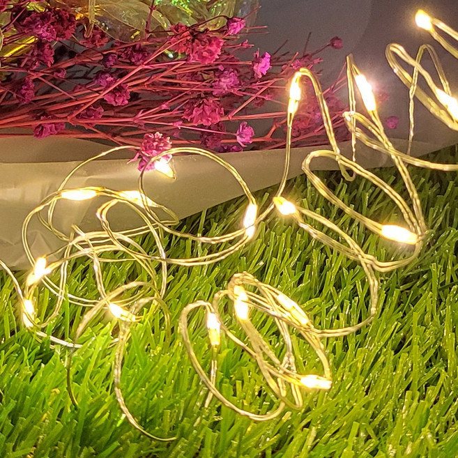 건전지타입 무선 휴대용 인테리어 줄 조명 모음 LED AA건전지 와이어전구, 2개, 20구/웜화이트