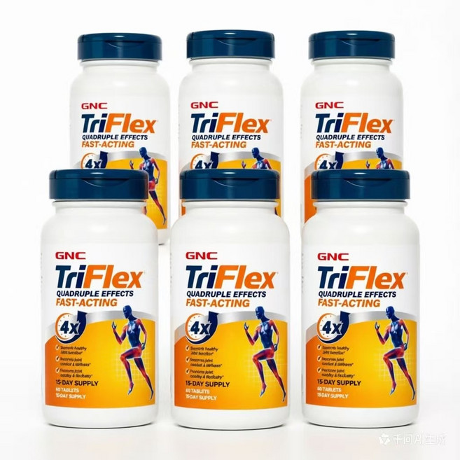 GNC TriFlex Quadruple Effects Fast-Acting 지엔씨 관절 영양제 글루코사민 콘드로이틴 MSM 4중 효과, 6개, 60정