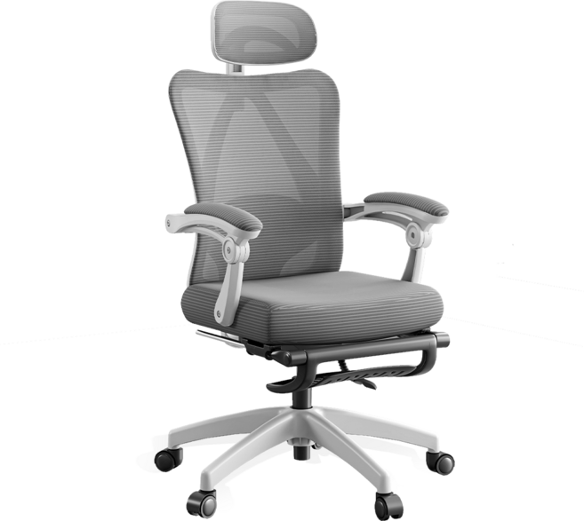 Homey Nest 컴퓨터 4향 허리받침 조절의자 책상용 사무용 사무실의자 HN-OC90W, 화이트