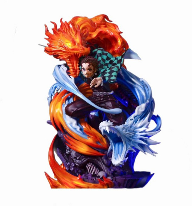 귀멸의 칼날 아크릴 스탠드판넬 피규어 대형 아크릴피규어, 3. 탄지로 듀얼 드래곤 헤드, 1개