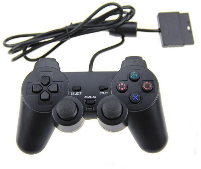 플스2 패드 유선 ps1 ps2 호환 듀얼쇼크 진동기능 컨트롤러 조이스틱 조이패드, 1개