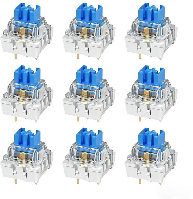 180 Pcs Mechanical Keyboard Replacement Blue Switches 3 pin Clicky/50gf Accurate Typing/Dustproof, 180 Pcs Mechanical Keyboard Re, 청축