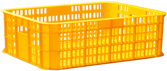 CP 계육상자 1호 노란 사각 플라스틱 과일 감자 박스 농수산물 운반 닭 콘티 보관 수납 농산물