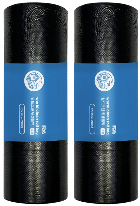 월드크린 위생롤백 검정 소 17cm x 25cm, 소(S), 200개입, 2개