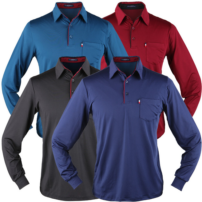 아우스랩 남성 카라티 2장 봄 여름 부드러운 촉감 단추 단정 깔끔