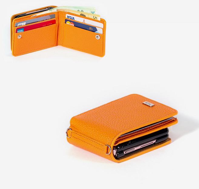 본아띠 METIS 천연소가죽 토고 카드 지폐 지갑 갤럭시 Z플립 케이스