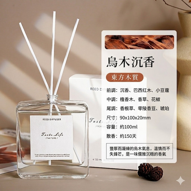 Taste. Life 烏木沉香 東方木質香氛瓶, Taste Life｜白標方瓶-烏木沉香