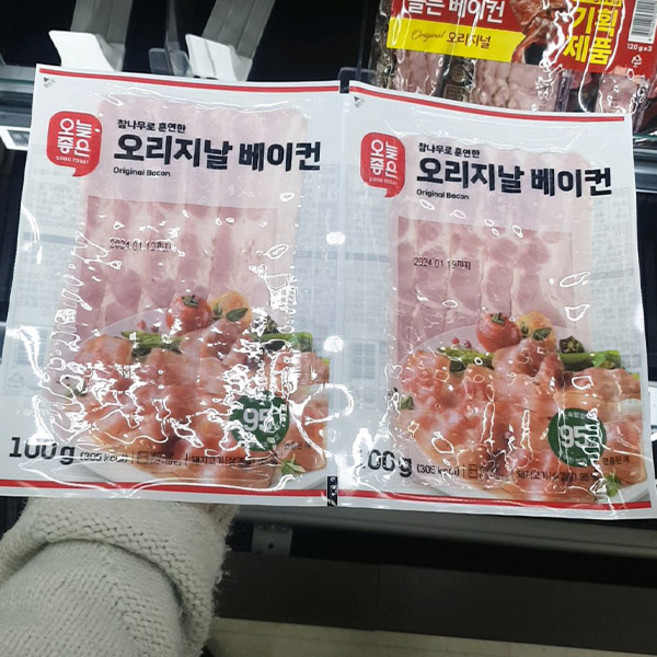오늘좋은 오리지널 베이컨, 아이스팩 포장, 2개, 100g