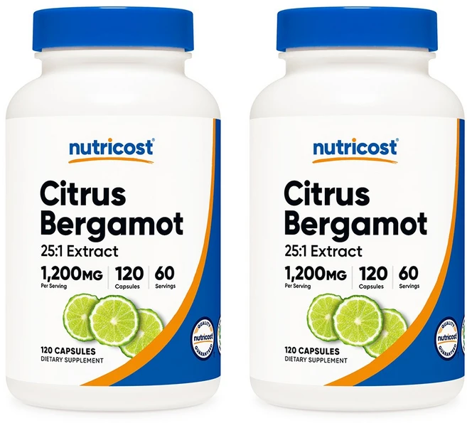 뉴트리코스트 시트러스 베르가모트 1200mg 캡슐 120정, 기본, 2개 - 쿠팡
