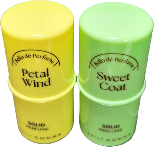 [NEW] 2종1세트 데일리콤마 고체향수 남여공용 페달윈드와 스위트코트향, 1세트