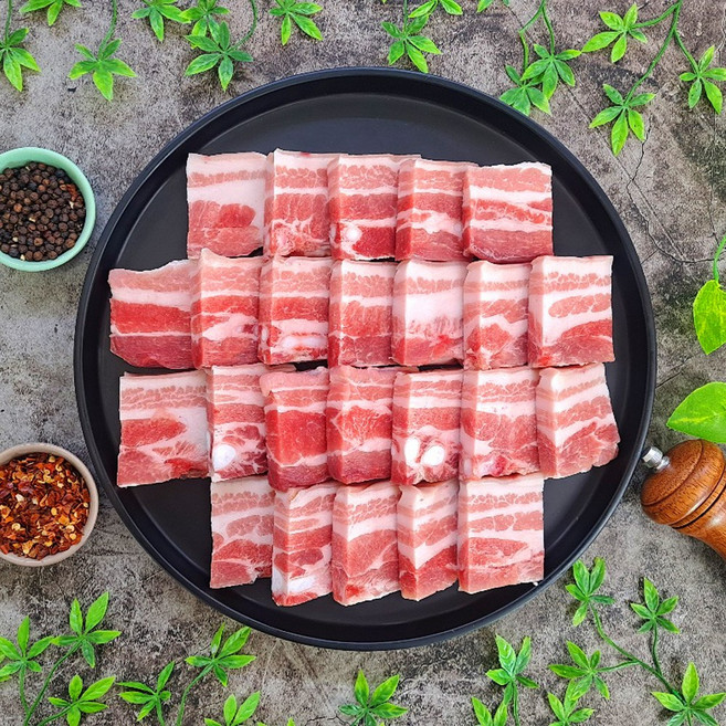 고기도매시장 덴마크산 오겹살 냉삼 에어프라이어 통삼겹 구이용 수육용 캠핑용, 통절단 통크기, 1개, 1kg