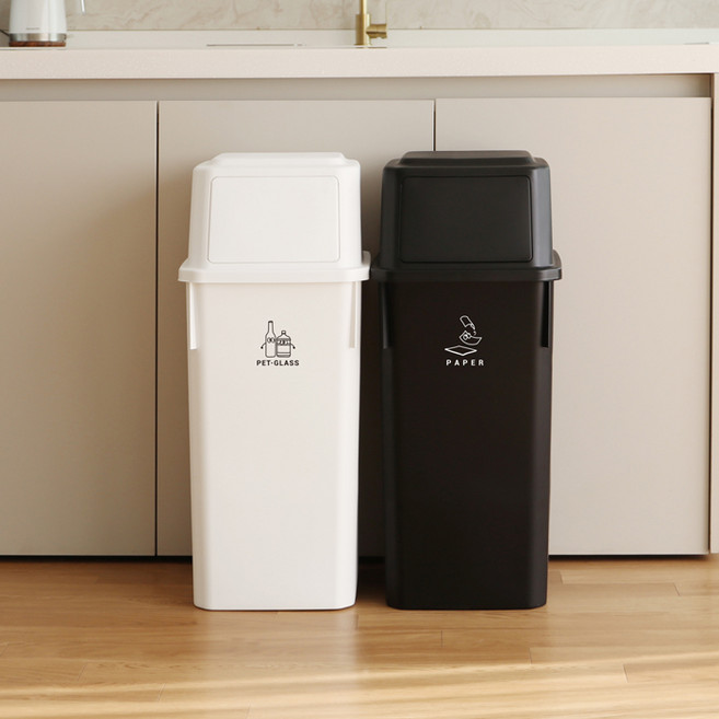 모노블 더길어진 재활용 분리수거함 60L 2P, 베이지, 2개