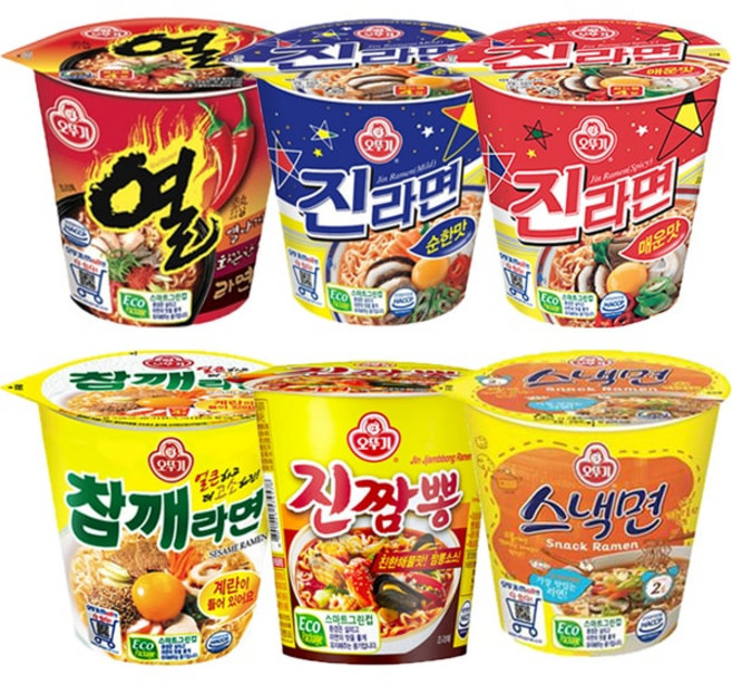 오뚜기 참깨라면컵2개+스낵면2개+진라면매운맛2개 +순한맛2개+진짬뽕2개+열라면2개, 1개