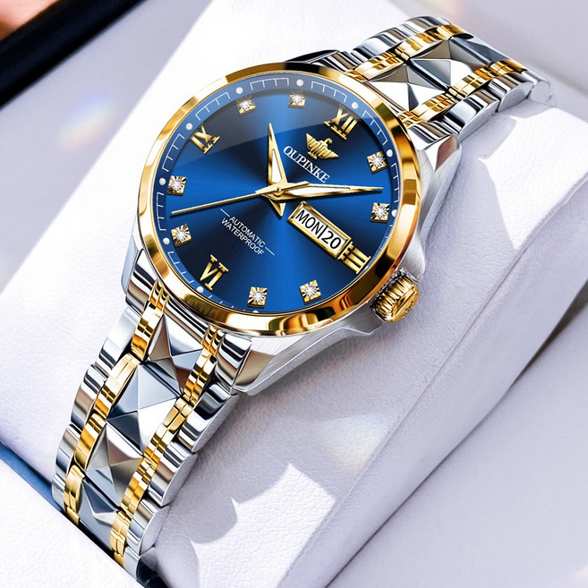 OUPINKE 여성시계 기계식 오토매틱 럭셔리 명품 워터프루프 야광