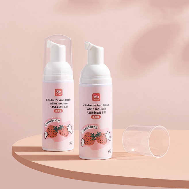 휴대용 U형 2-12 베이비 키즈 아동 실리콘 칫솔 식품급, 1개, 키즈 무스 치약(딸기)맛), 1개입