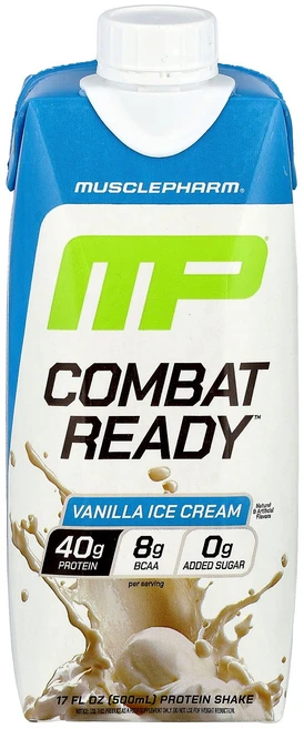 MusclePharm Combat 레디™ 단백질 셰이크 바닐라 아이스크림 500ml(17fl oz), 1개, 500ml - 쿠팡