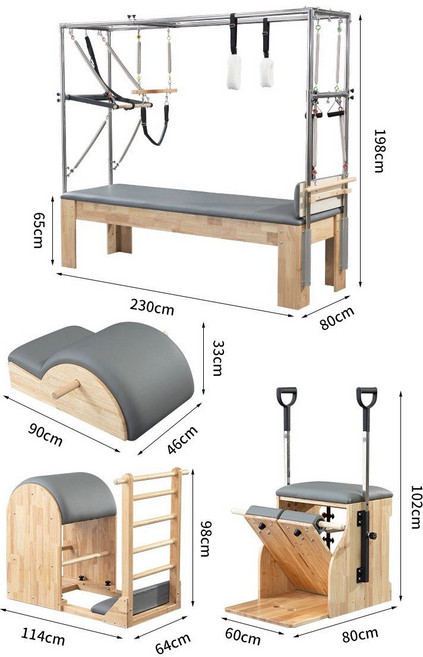 아크 레더 바렐 대기구 필라테스 교정 직장인 배럴 가정용 필라테스기구 리포머, 1개, 필라테스 5종 세트 그레이