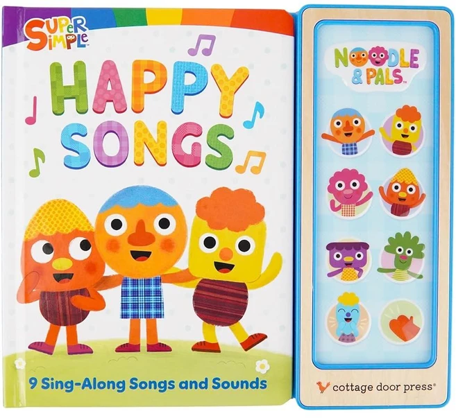 Super Simple Happy Songs - Board Book with 9 Sing-Along Song and Sound Buttons Featuring Noodle &, Super Simple Happy Songs - Boa - 쿠팡