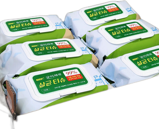 균이제로 알콜 손 항균 제균 살균 물 소독티슈 x24, 1개, 1g, 1매