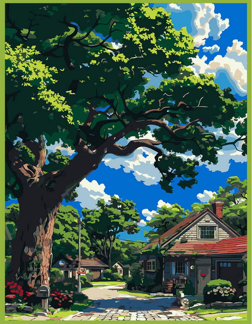 온메이드 DIY 명화그리기 그림그리기 세트 MD-220, 1개, 25 한적한 오후