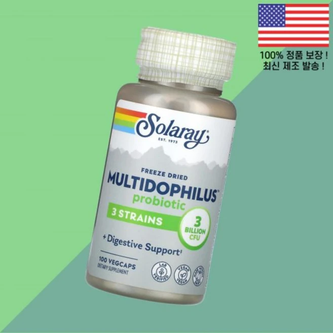 솔라레이 동결 드라이 건조 멀티도필러스 프로바이오틱스 유산균 30억 CFU 식물성 베지캡슐 100정 Solaray Freeze Dried Multidophilus Probiot - 쿠팡