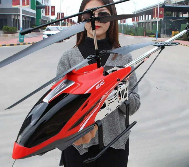 RC 헬기 무선 조종 헬리콥터 입문용 원격제어 초대형, 1개, 4.5패스 측면 비행 파랑 4배터리