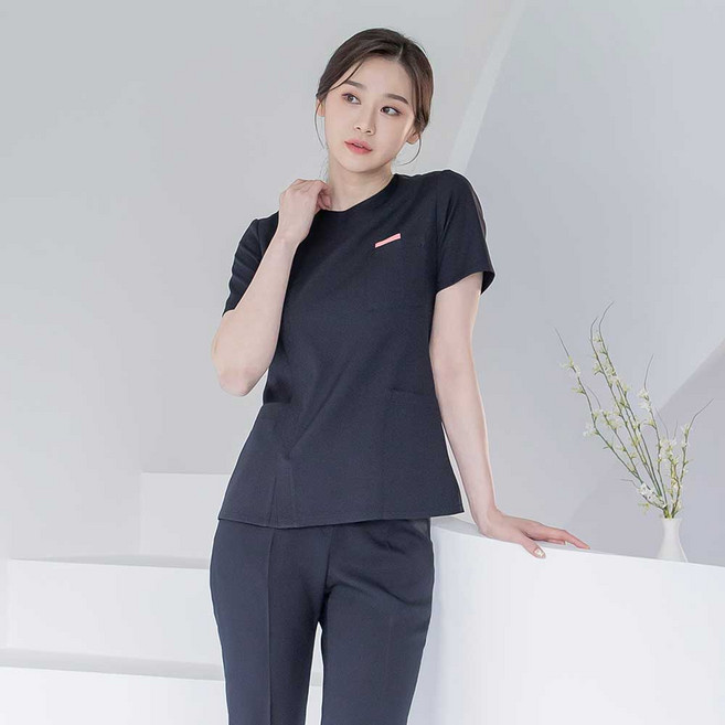 굿유니폼 앞지퍼형 세탁성 좋은 간호사복 상의 스마일185