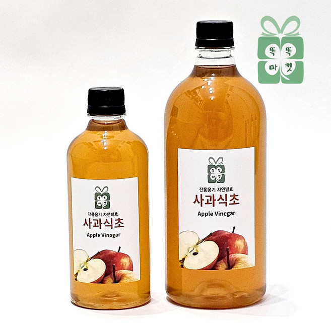 똑똑마켓 사과식초 국내산 자연 숙성 발효 수제 과일 비니거, 1개, 1L