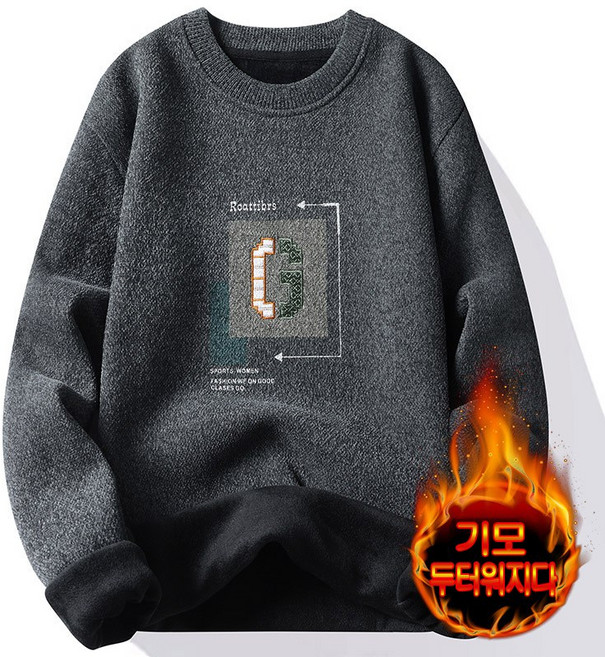 ANYOU 기모 스웨터 도톰한 스웨터 겨울 상의 니트 이너 니트 스웨터 보온 상의 벨벳 스웨터