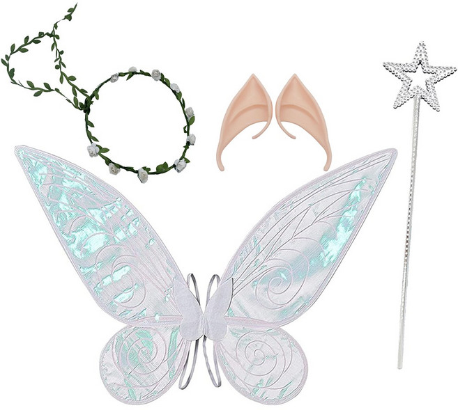 나비 요정 날개 세트 (코스프레/생일파티/공연용), 1개, 화이트