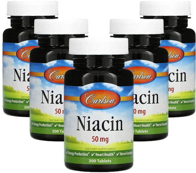 칼슨 니아신 50mg, 5팩, 300정 - 쿠팡