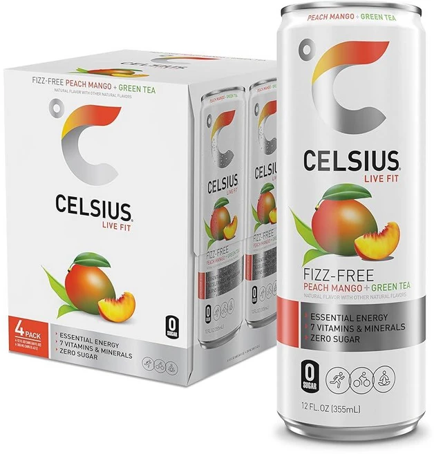 셀시어스 피치 망고 녹차 무탄산 피트니스 무설탕 음료 355ml 4캔 1세트 - 쿠팡