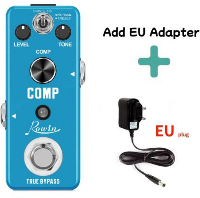 멀티이펙터 Rowin 기타 베이스 페달 컴프레서 효과 콤프 클래식 스튜디오 오리지널 신호, 2)Add EU Adapter