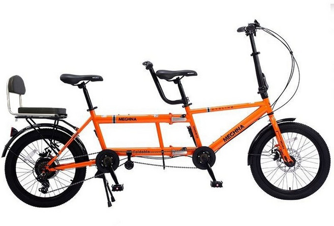 온코 2인용자전거 커플자전거 24인치 20인치 접이식, 주황색, 1개, 1cm