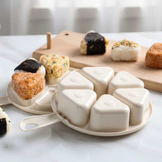 키친9단 국산 삼각김밥 주먹밥 메이커 6구, 1개, 아이보리