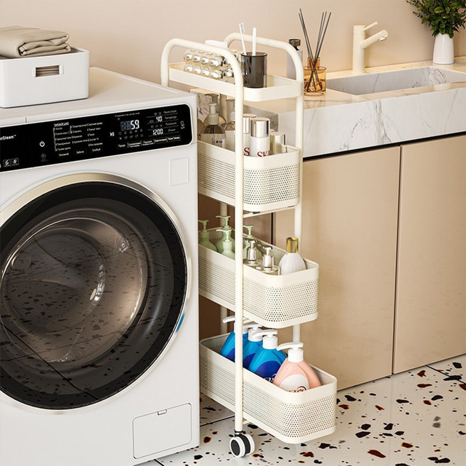 에이치앤아이 이동식 철제 슬라이딩 틈새 수납장