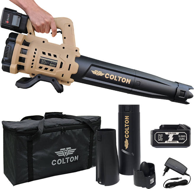 콜튼 강력 무선 송풍기 낙엽청소기 대포송풍기 대형 블로워 5000mAh, 1세트