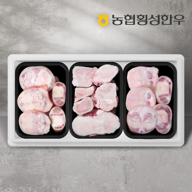 [농협횡성한우] 효도보신세트 6호 2.1kg (사골1팩+우족2팩) /팩당700g, 1개