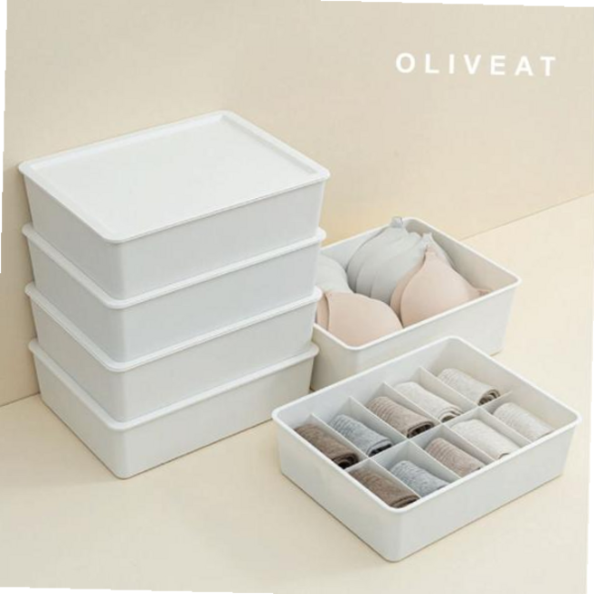 플라스틱 올리브엣 뚜껑 칸막이 정리함 15칸, 그레이