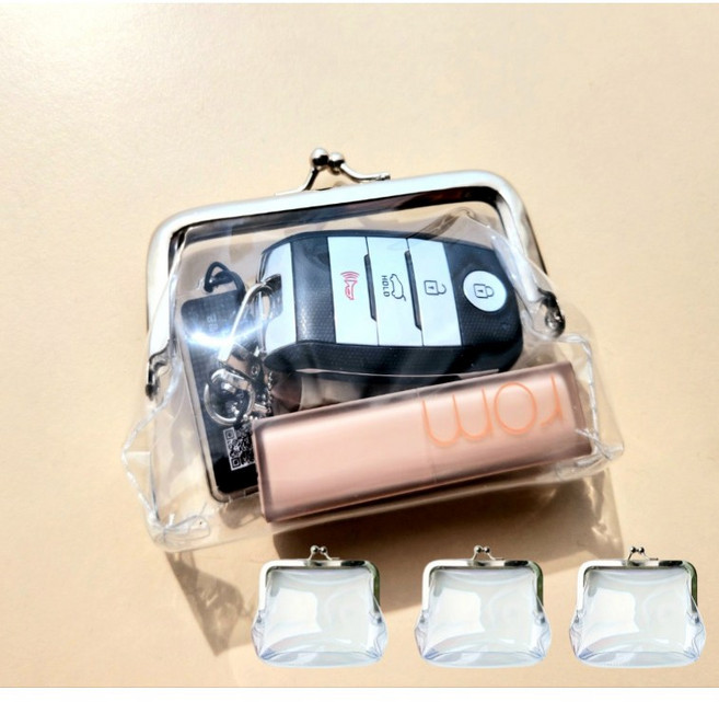 EasyHomey 클리어 투명 지갑 파우치 똑딱 비닐 최화정 동전 소지품 지갑