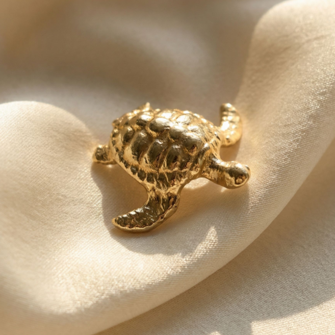 쿠칭아일랜드 한국 핸드메이드 골드 바다 거북이 장식품 개업 집들이 선물