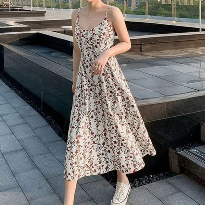 예쁜 여자 원피스 나시 패턴 끈조절 무늬 플라워