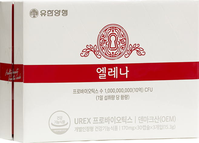 유한양행 엘레나 UREX 프로바이오틱스 유산균, 30정, 3개