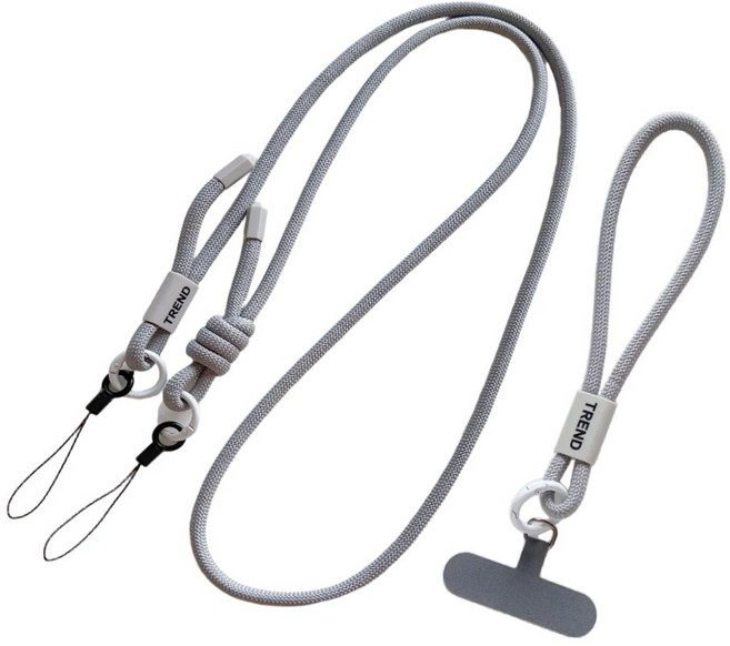 앤루프 도난 방지 길이조절 핸드폰 스트랩 2종세트(숄더스트랩+손목스트랩), 1세트, 03 그레이