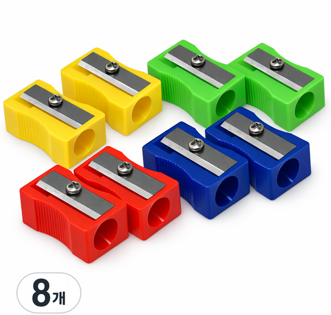 에이트웰 알록달록 미니 연필깎이, 8개, 혼합색상