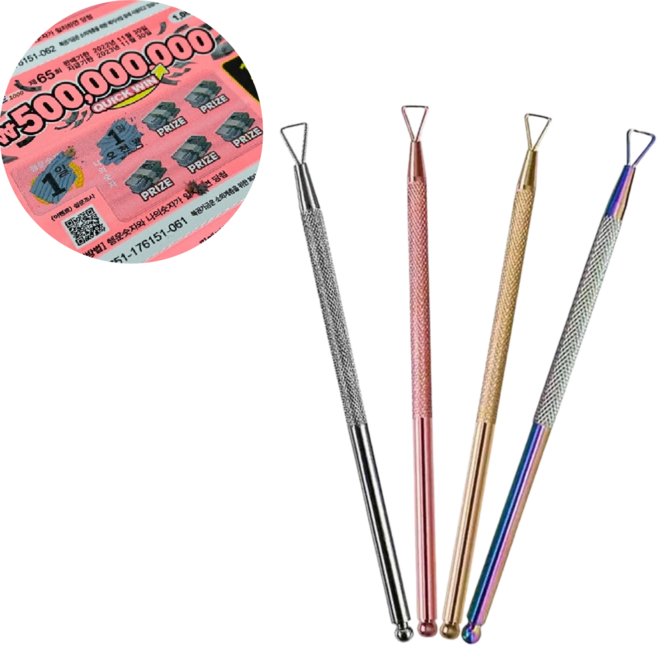 복권 스크래퍼 즉석 복권 긁는 도구 긁긁이, 4개, 혼합색상