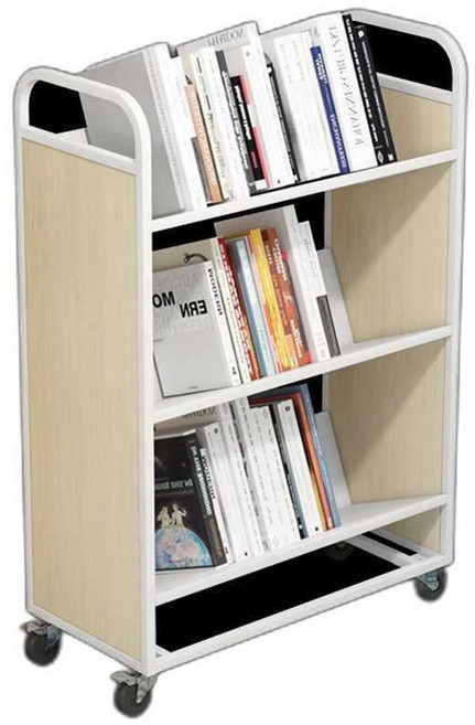 카트 이동식 북카트 트레이 바퀴달린 웨건 정리함 철제 책꽂이 선반 이동식북카트 서점 책장, 1개, 2단 V형(호두)