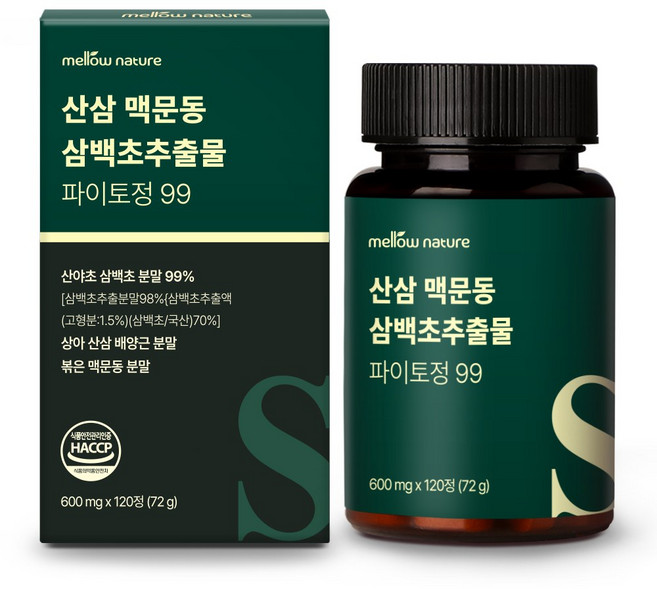 멜로우네이쳐 산삼 맥문동 삼백초추출물 파이토정 99 120정 대용량, 1개
