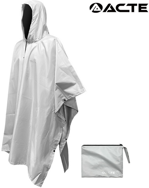 초경량 판초우의 돗자리 겸용 비옷 레인코트 전용 파우치 휴대용, 1개, 액트판초우의-그레이